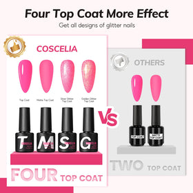 COSCELIA manicure tools laid out for complete at-home application support