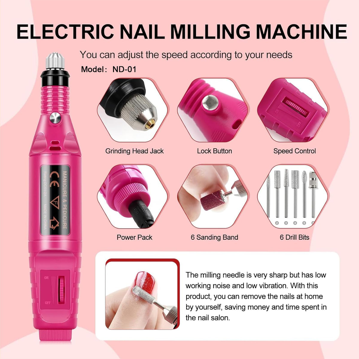 COSCELIA nail drill close-up highlighting precision and efficient shaping