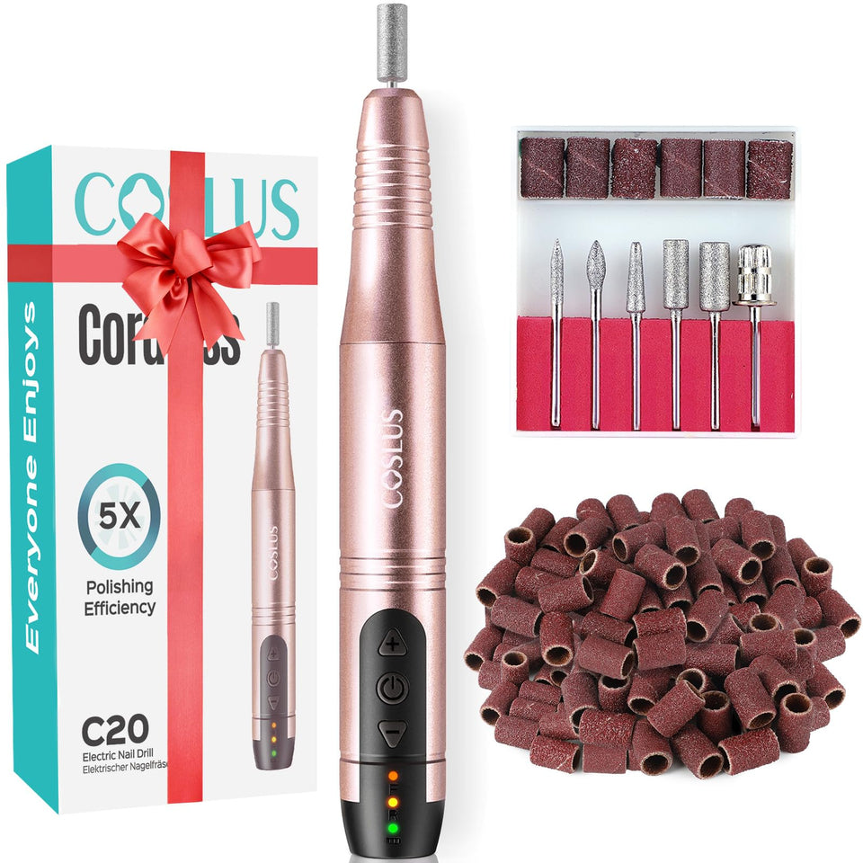 COSLUS C20 front view in gold showing compact cordless design and professional look