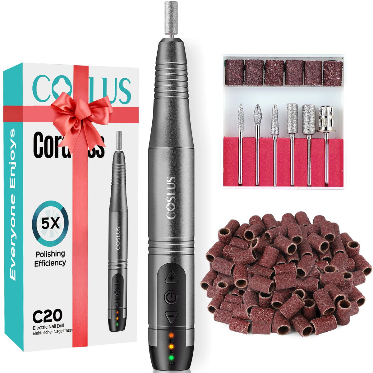 COSLUS C20 front view showing compact cordless design and portability