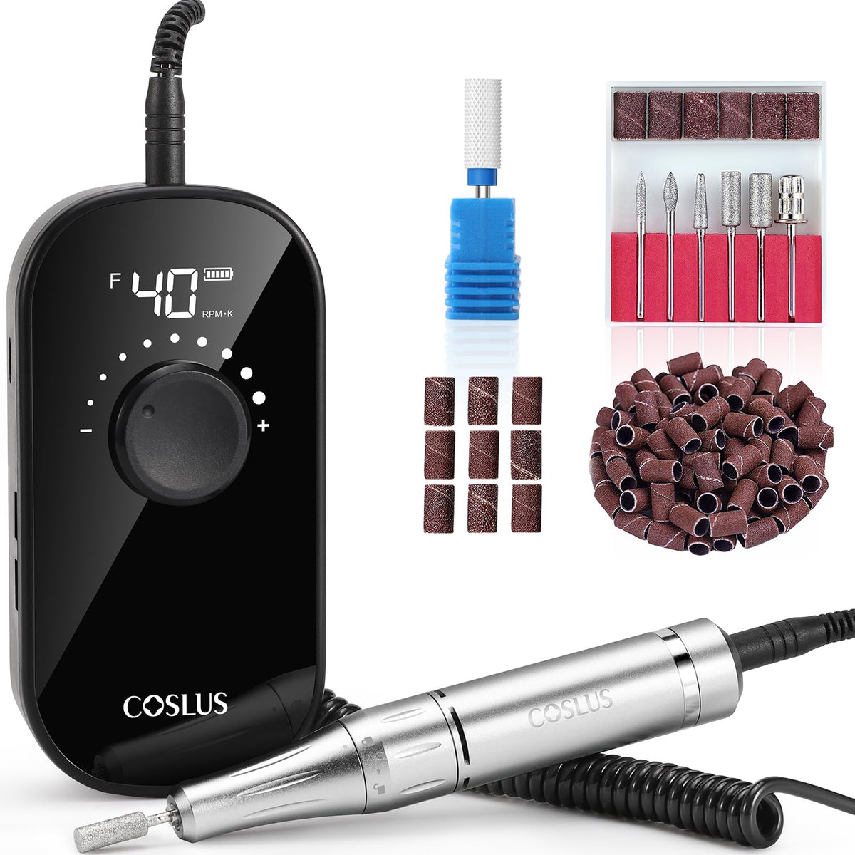 COSLUS E51 front view with base showing compact professional design and convenience