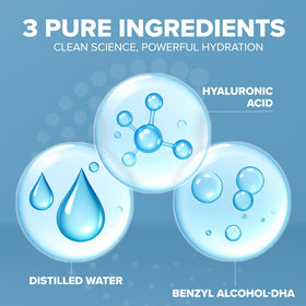 Cosmedica applied to cheek demonstrating quick absorption and visible moisturize