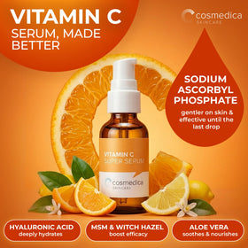 Cosmedica illustrative before and after showing improved brightness and even tone