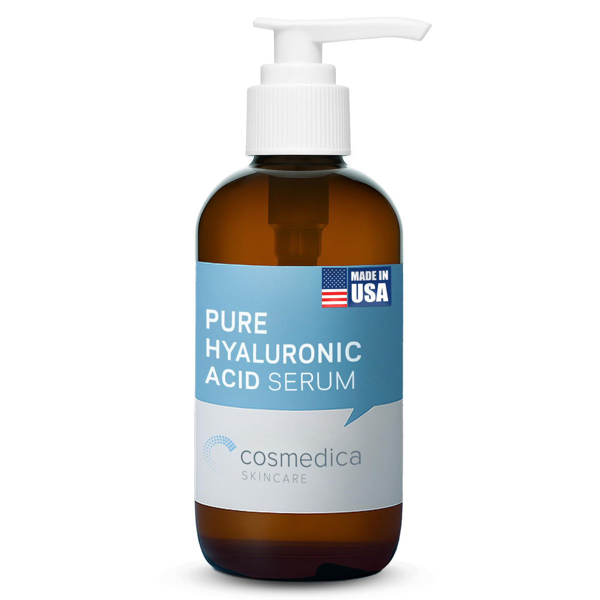Cosmedica Skincare front packaging of the hyaluronic acid serum showing clean design and benefit