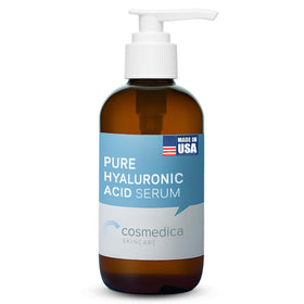 Cosmedica Skincare front packaging of the hyaluronic acid serum showing clean design and benefit
