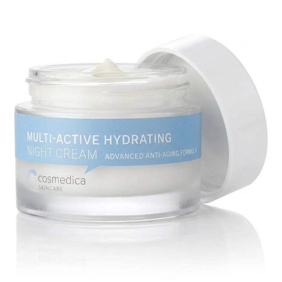 Cosmedica front packaging showing 2 oz jar for clear product ID and trust