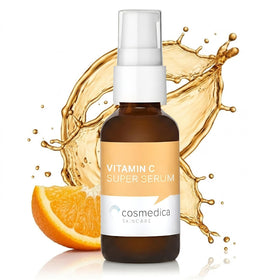 Cosmedica front packaging of Vitamin C serum showing clean label and benefit
