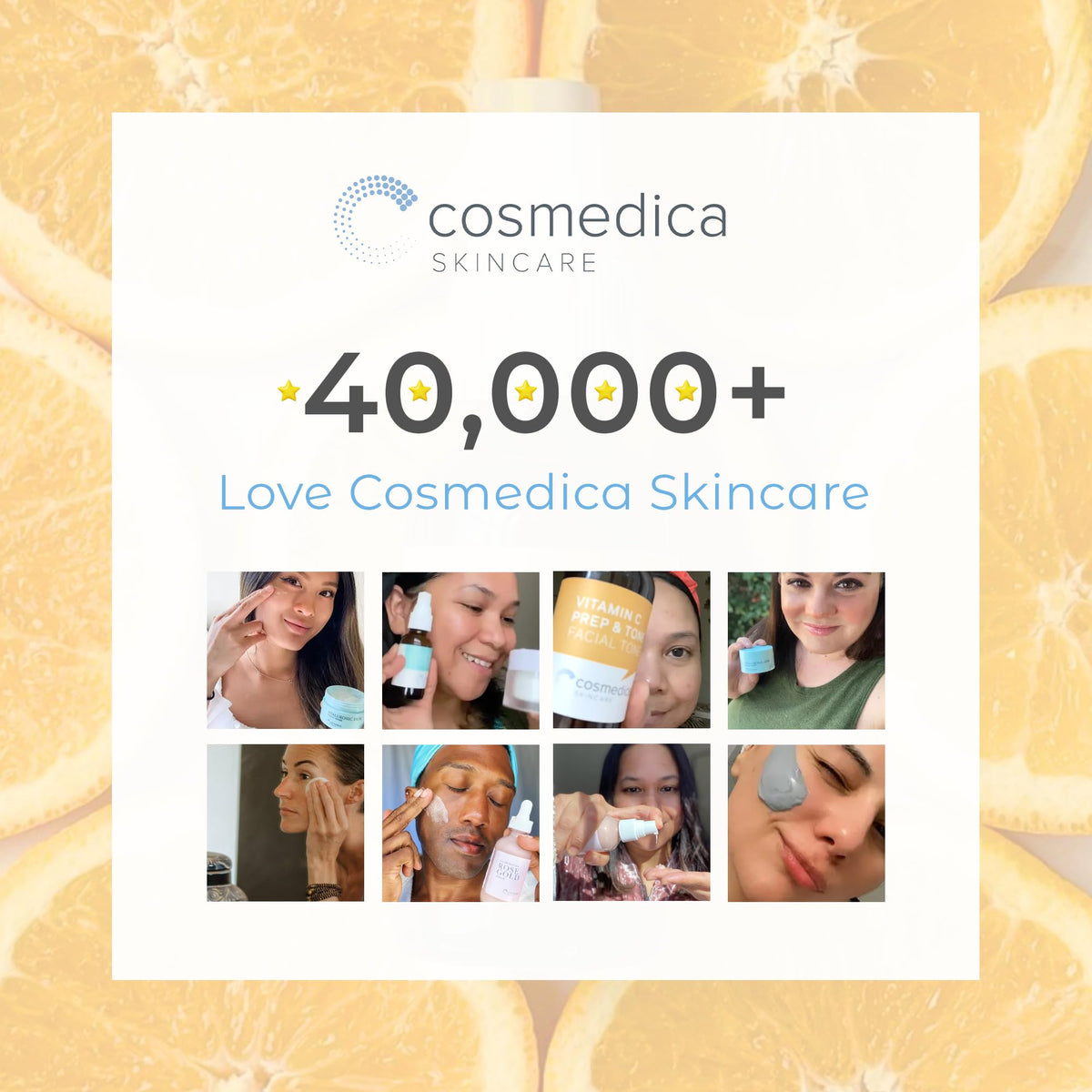 Cosmedica Skincare set styled on a vanity conveying everyday routine confidence