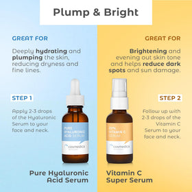 Cosmedica Skincare Pure Hyaluronic Acid bottle highlighting lightweight hydration