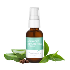 Cosmedica Skincare front bottle showing clean packaging and travel benefit