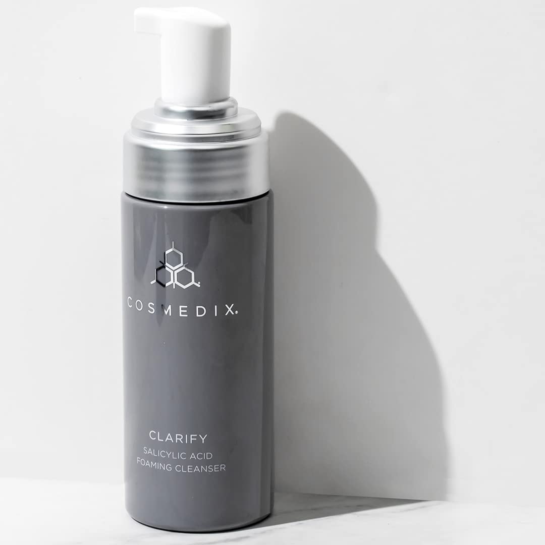 COSMEDIX with cleansing tools showing before and after wash refreshing effect