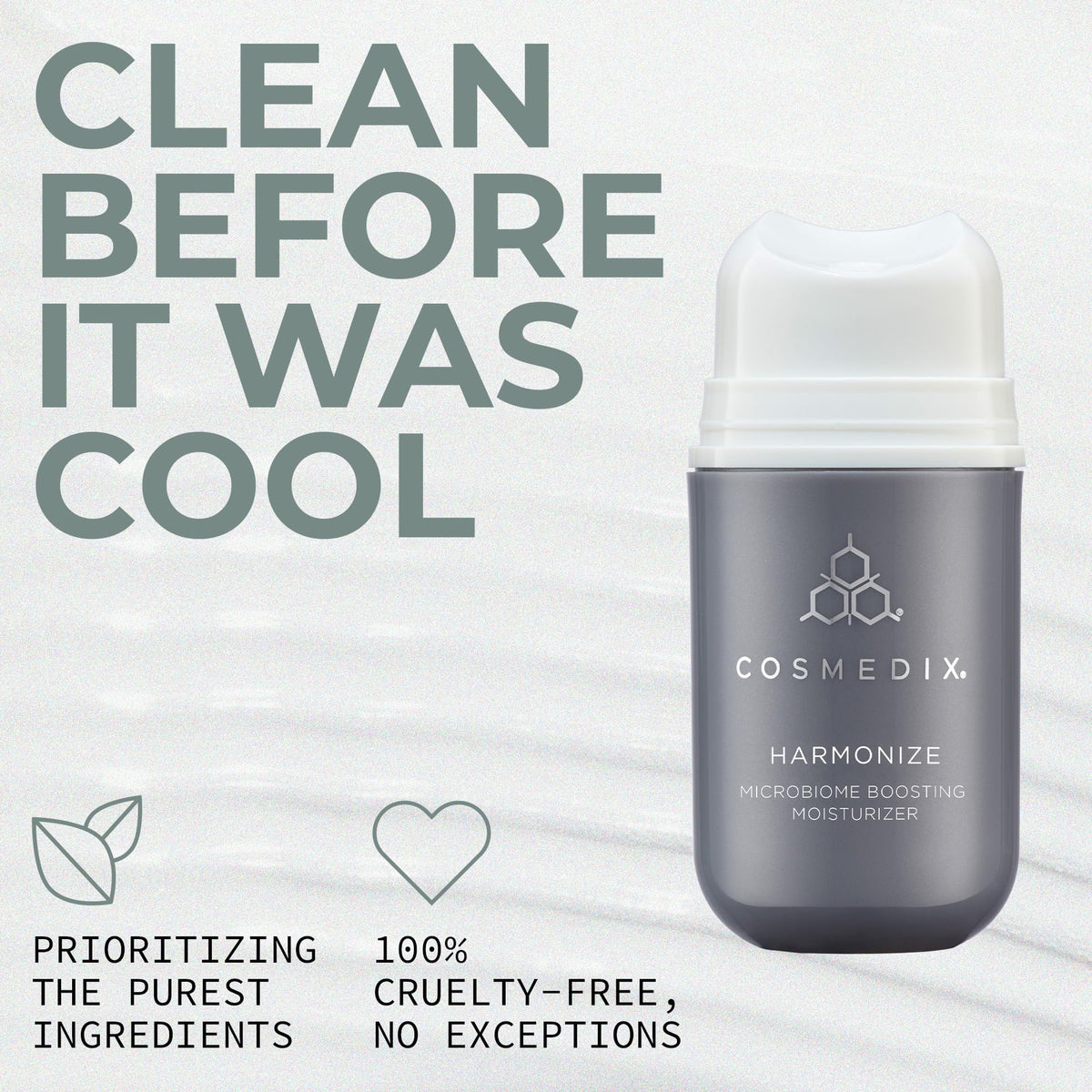 COSMEDIX Harmonize being spread on hand to show quick absorption benefit