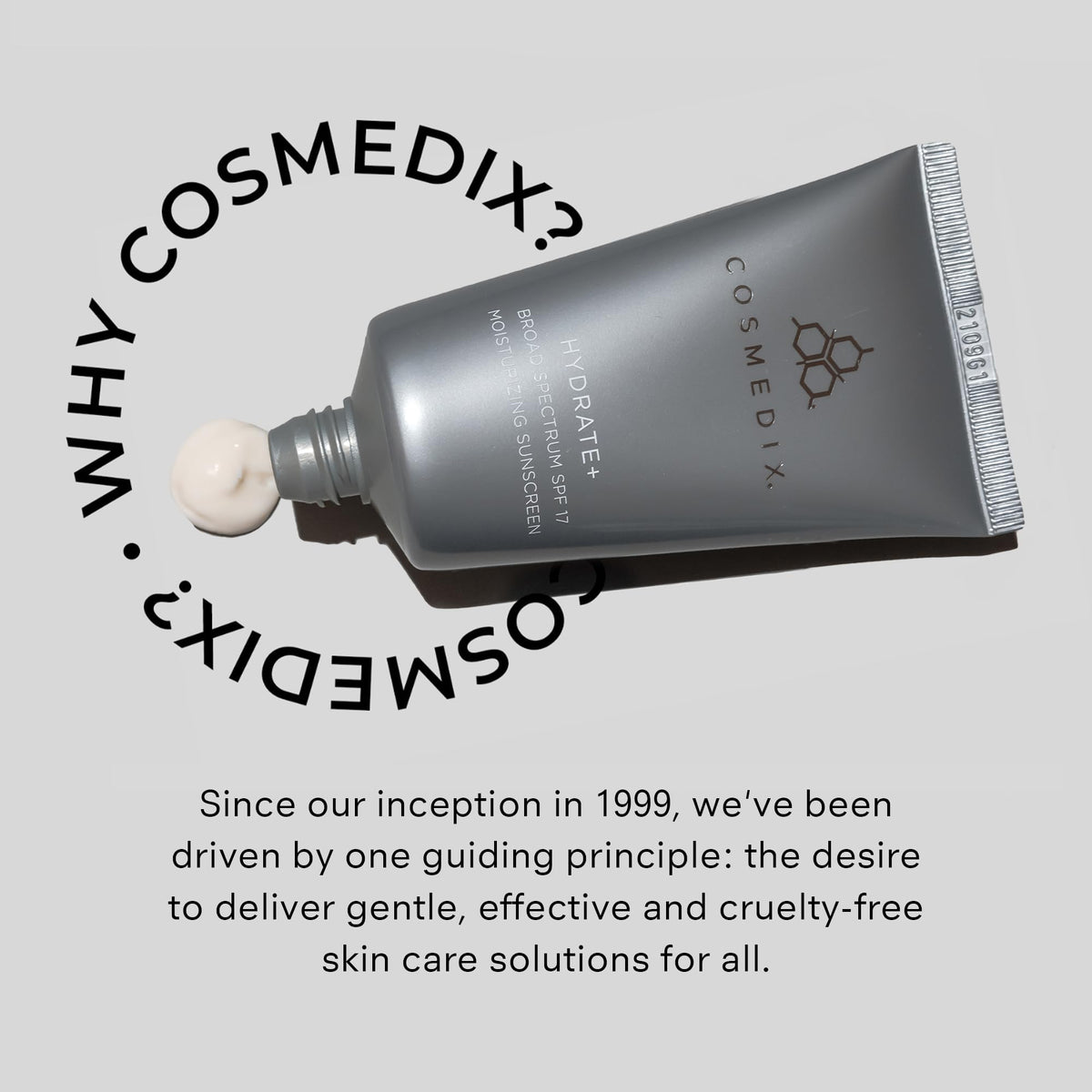 COSMEDIX label close-up showing clean ingredient focus and directions
