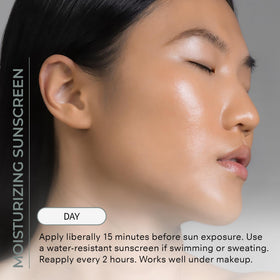 COSMEDIX applied under makeup showing non-greasy, makeup-compatible base