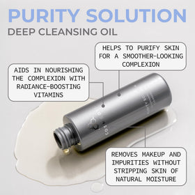 COSMEDIX Purity Solution pump detail demonstrating easy dispensing and controlled application benefit