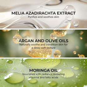 COSMEDIX Purity Solution texture close-up highlighting silky oil texture for gentle makeup removal benefit