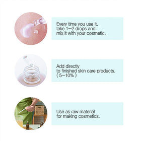 COSMETIC BOOSTERS size comparison with coin to show compact 10ml travel-friendly benefit