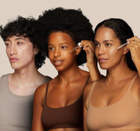 COSMETIC BOOSTERS texture drop on hand illustrating oil-soluble smooth blending benefit