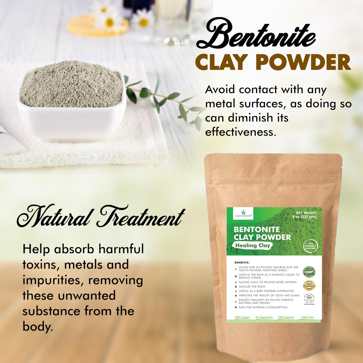 Cosmic Element label and ingredients view showing food-grade, single-ingredient clarity