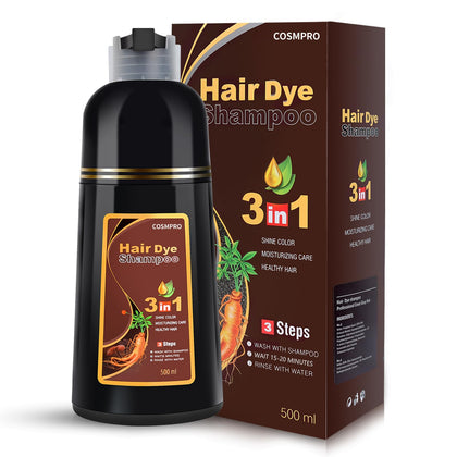 cosmpro front packaging chestnut brown showing bottle and benefits