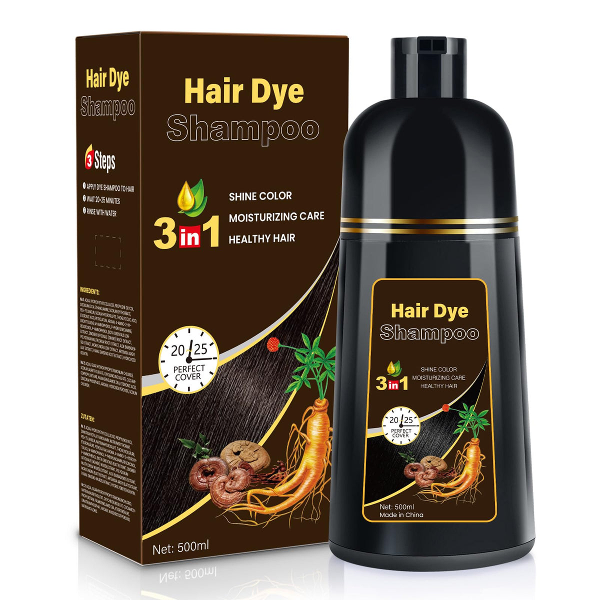 cosmpro front packaging showing bottle and dark brown shade benefit quick color refresh