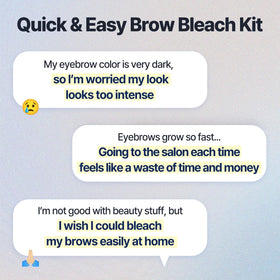 COSNORI application on model illustrating simple at-home brow lightening process