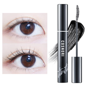 COSNORI before and after lashes showing darker, fuller-looking lashes benefit