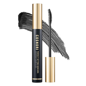 COSNORI front packaging showing sleek mascara tube and bold black finish benefit long-lasting wear