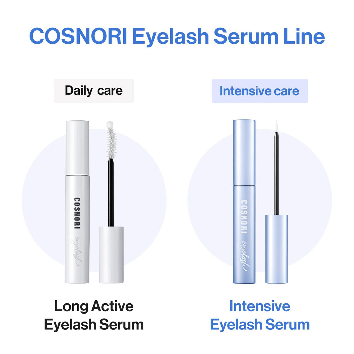 COSNORI product in use being applied at lash roots for targeted nourishment