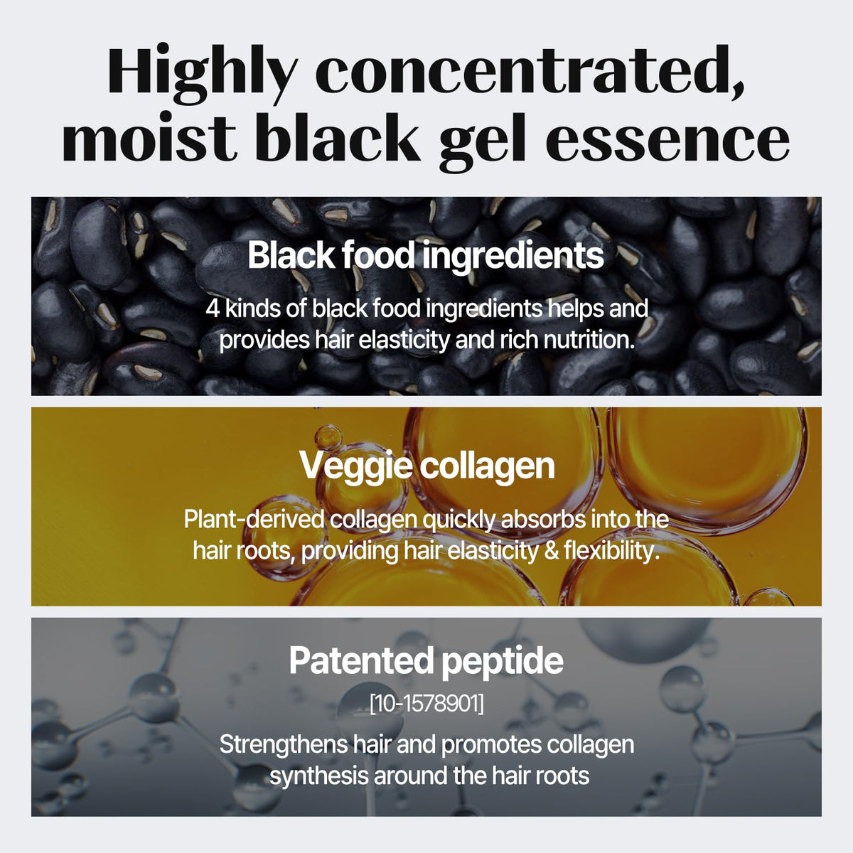 COSNORI label close-up showing ingredient list and peptide-rich benefit