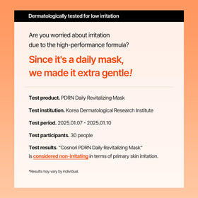 COSNORI label close-up showing safety claims and ingredient highlights