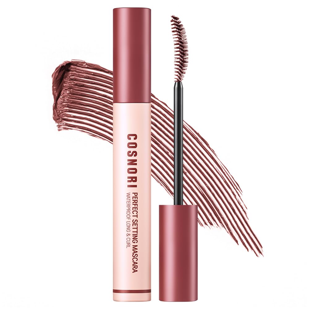 COSNORI front packaging showing burgundy-maroon shade and waterproof benefit