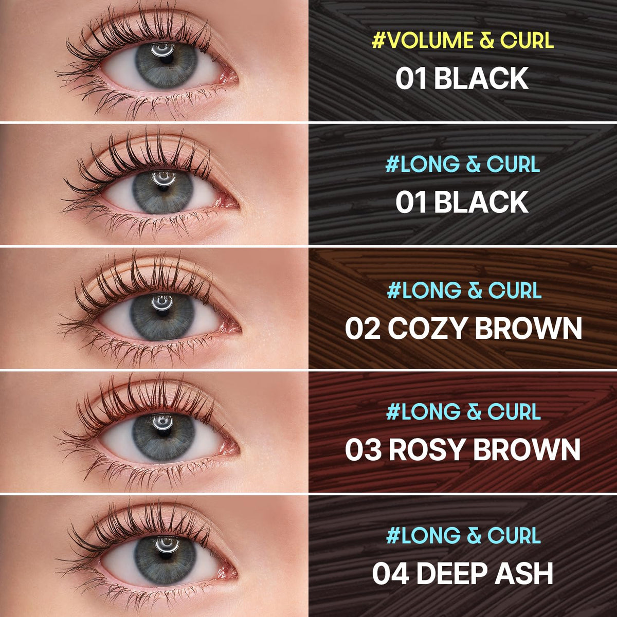 COSNORI close-up of brush bristles defining lashes for separation benefit