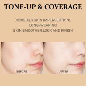 COSNORI texture close-up of tone up cream highlighting smooth spreadability benefit