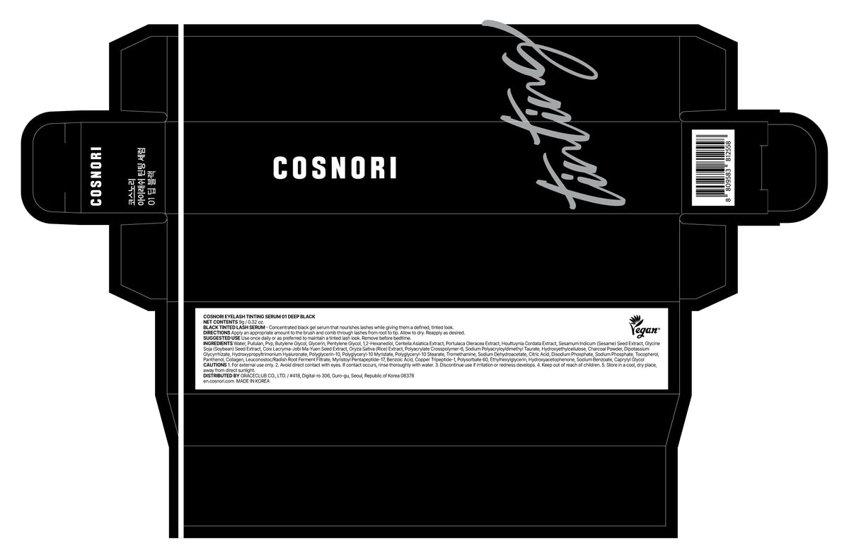 COSNORI texture droplet showing smooth serum for gentle lash nourishment