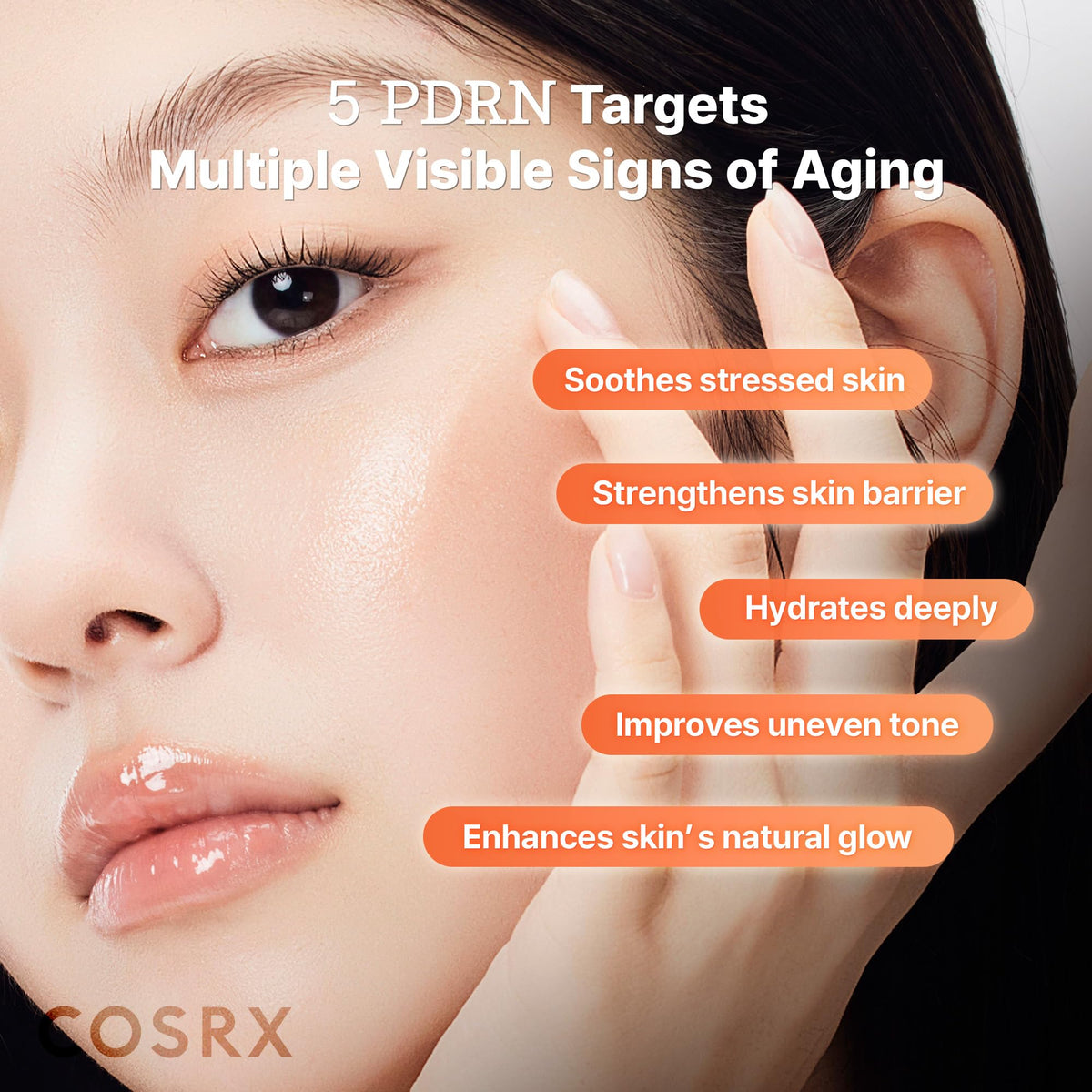 COSRX pouring toner into hand to show quick absorption and soothing feel