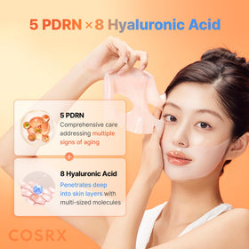 COSRX hydrogel sheet applied to face illustrating overnight adherence and comfort