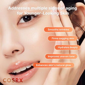 COSRX serum texture on fingertip demonstrating hyaluronic moisture delivery