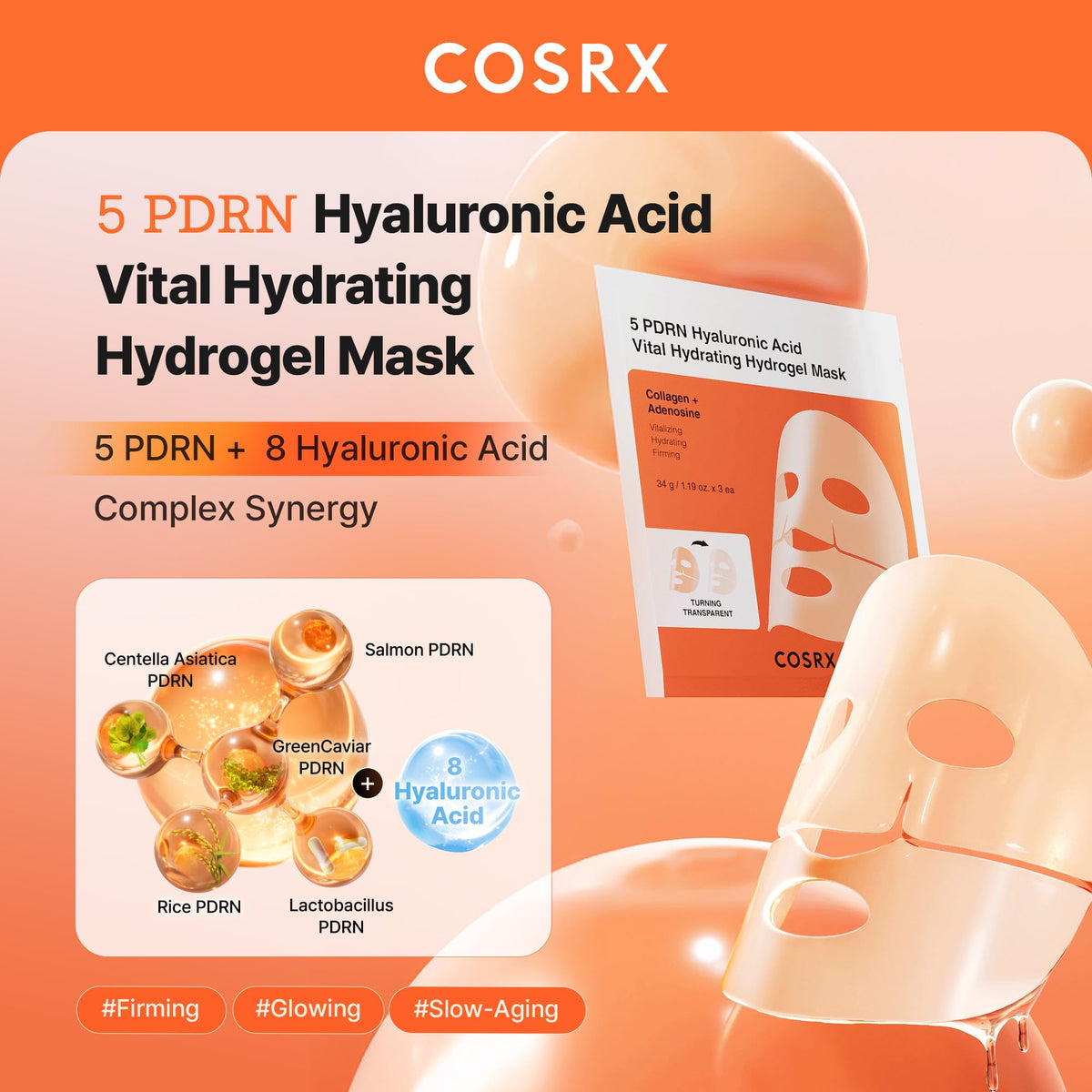 COSRX close-up of hydrogel sheet texture showing cooling barrier and hydration
