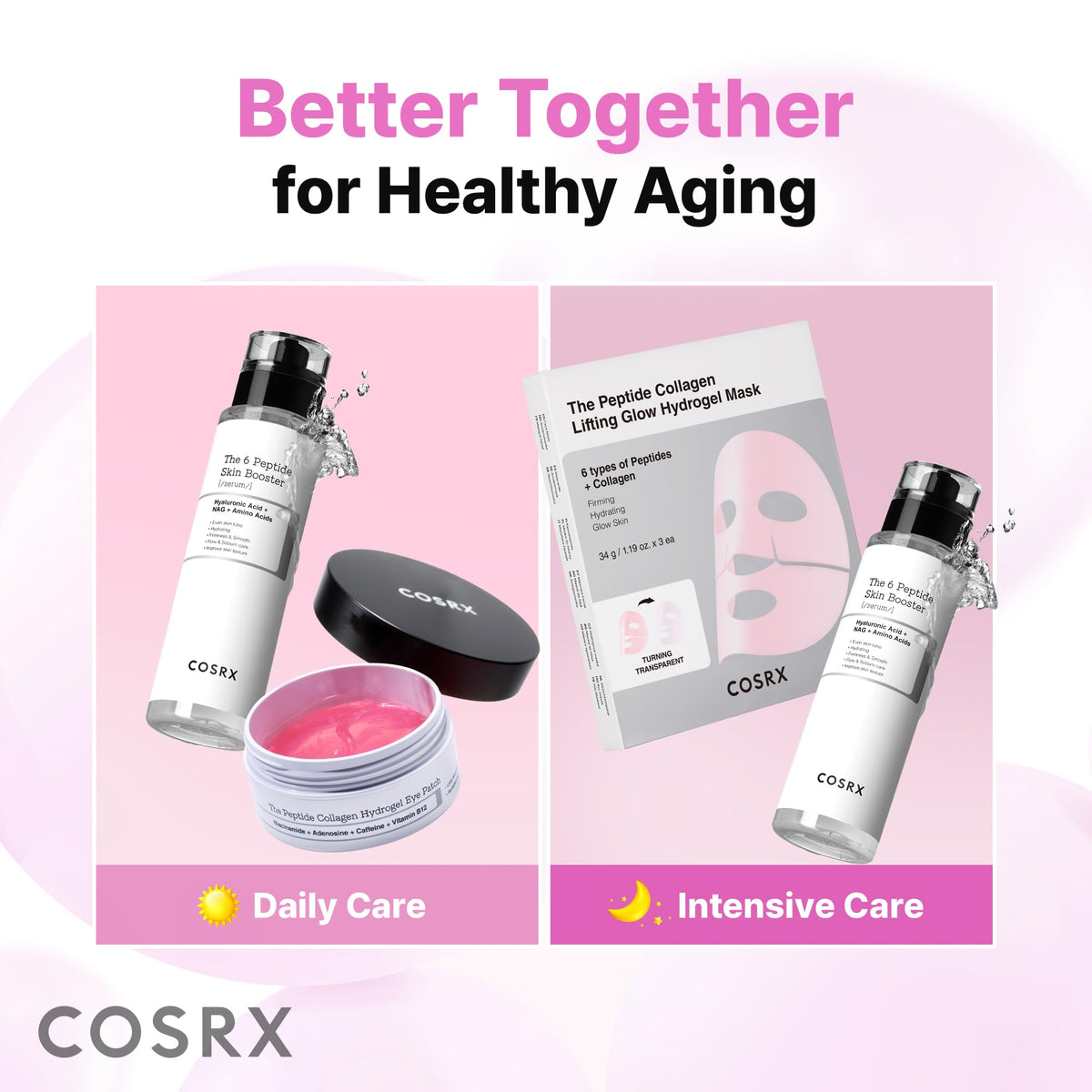 COSRX on bathroom shelf staged to show routine-ready lifestyle placement