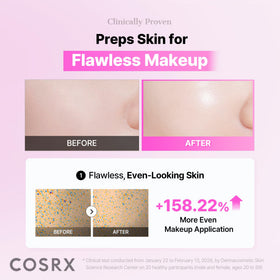 COSRX texture close-up showing serum clarity and fast-absorbing feel