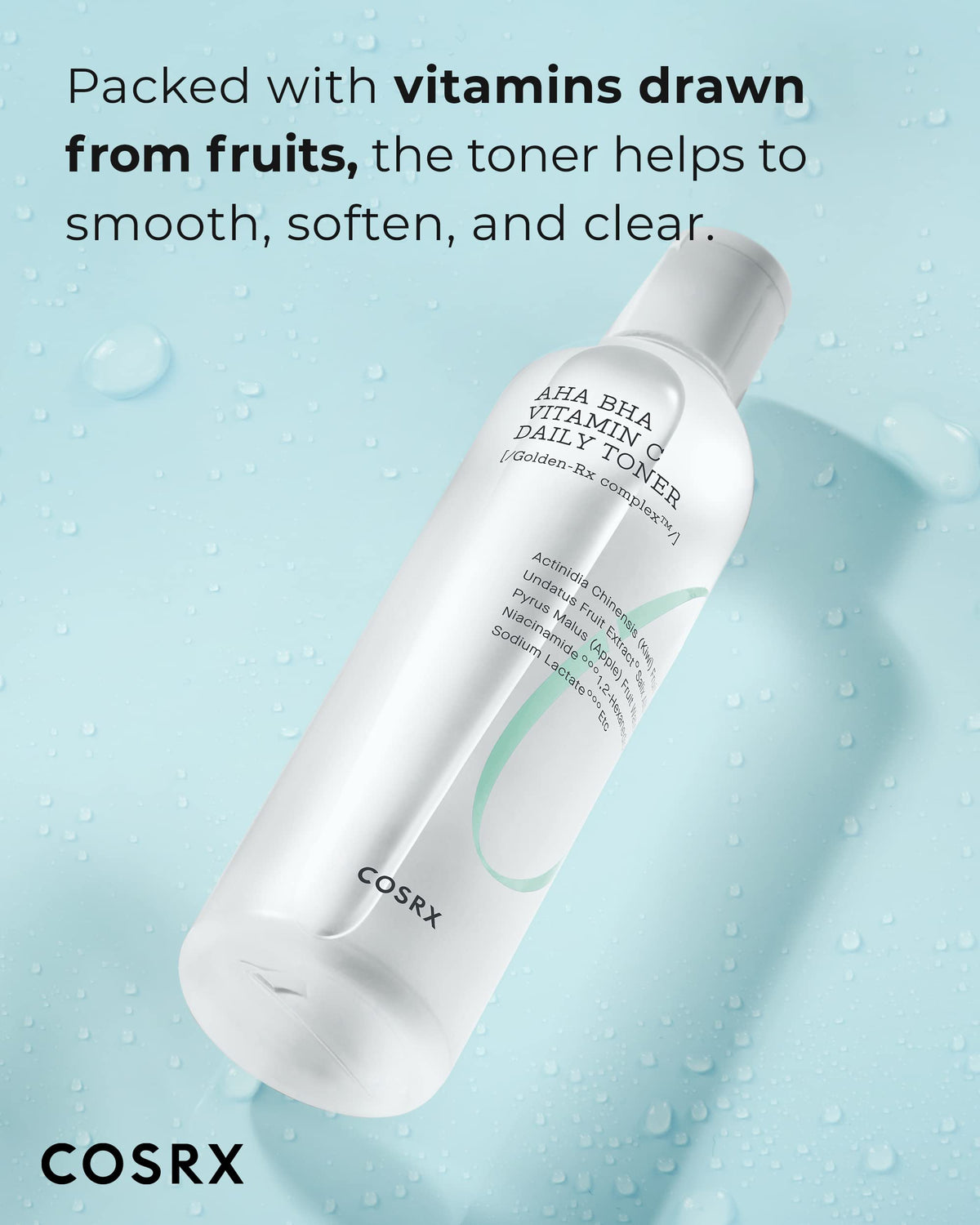 COSRX open cap dispensing toner demonstrating controlled application benefit