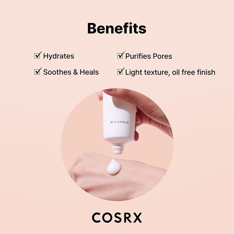 COSRX with aloe vera leaves highlight, calming and cooling hydration benefit