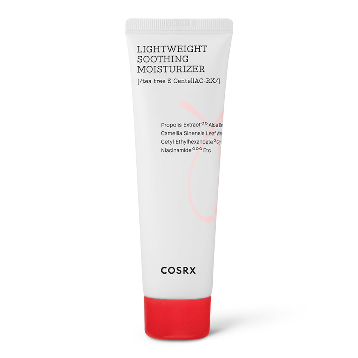 COSRX front packaging showing bottle and brand, clear soothing moisturizer benefit