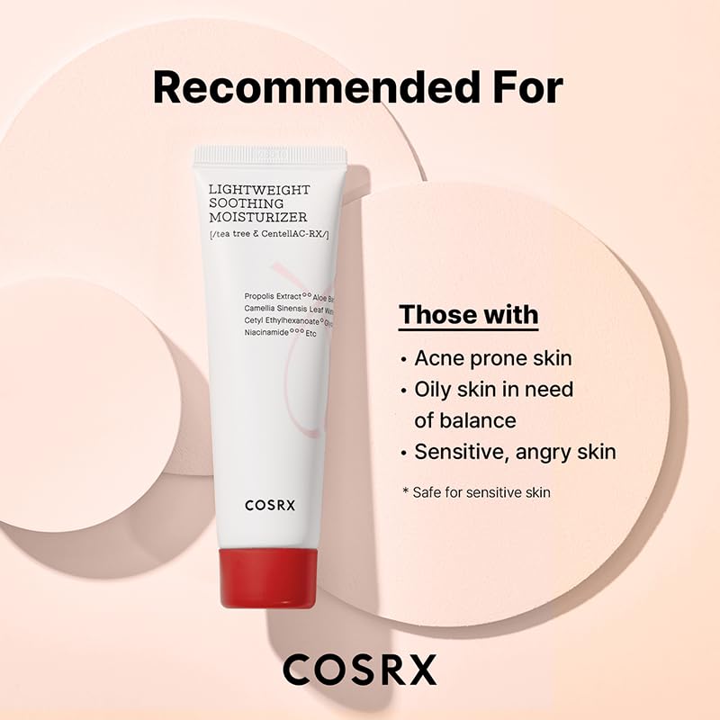 COSRX beside a ruler showing 80ml bottle scale, travel-ready volume benefit