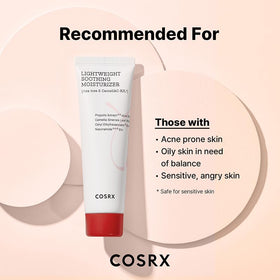 COSRX beside a ruler showing 80ml bottle scale, travel-ready volume benefit