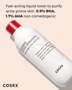 COSRX close-up of glass bottle neck highlighting dispenser and purity