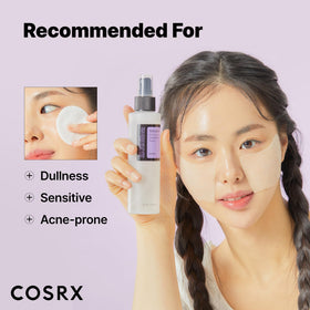 COSRX cotton pad soaked with toner as a mask for instant hydration