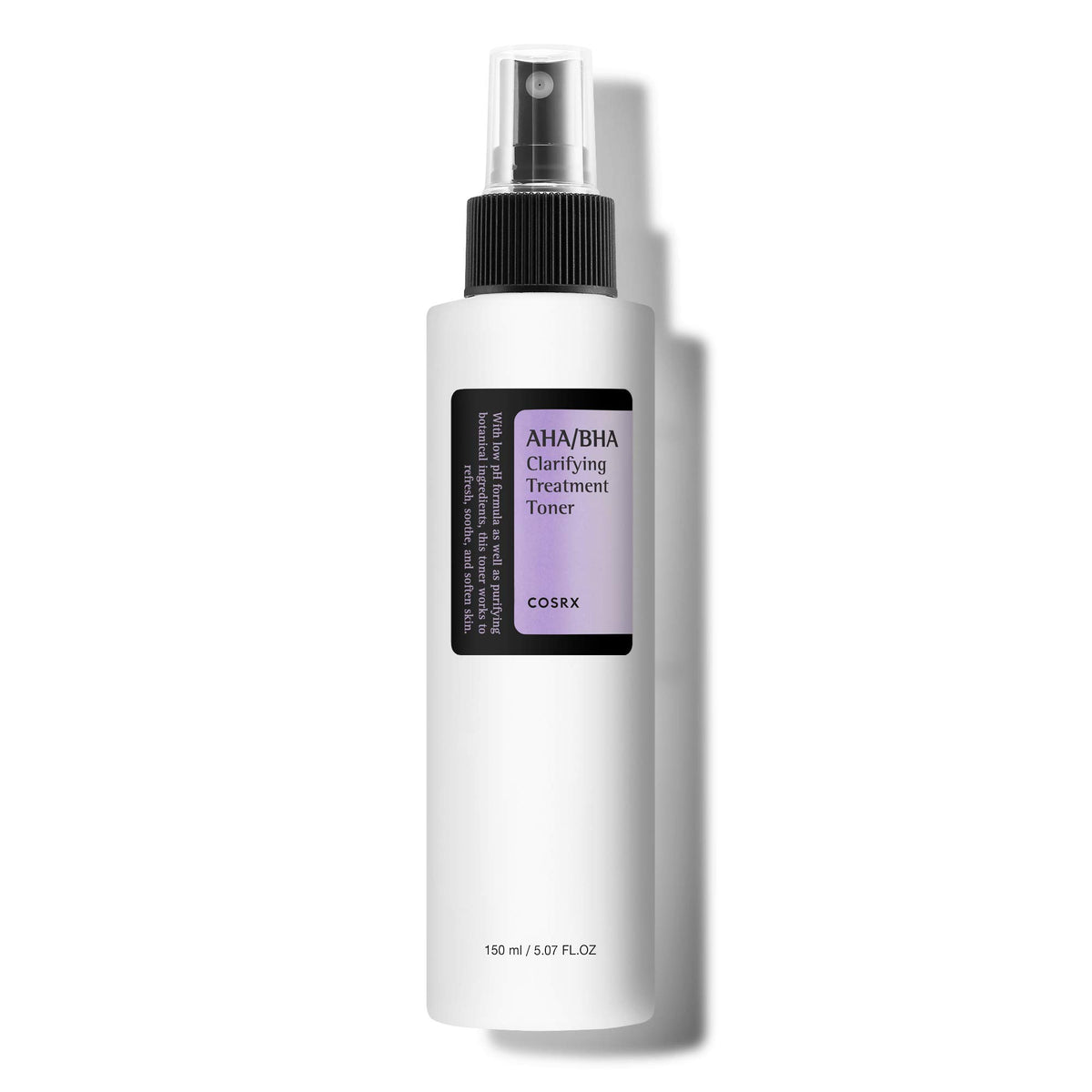 COSRX bottle front packaging showing clean label and clear benefits