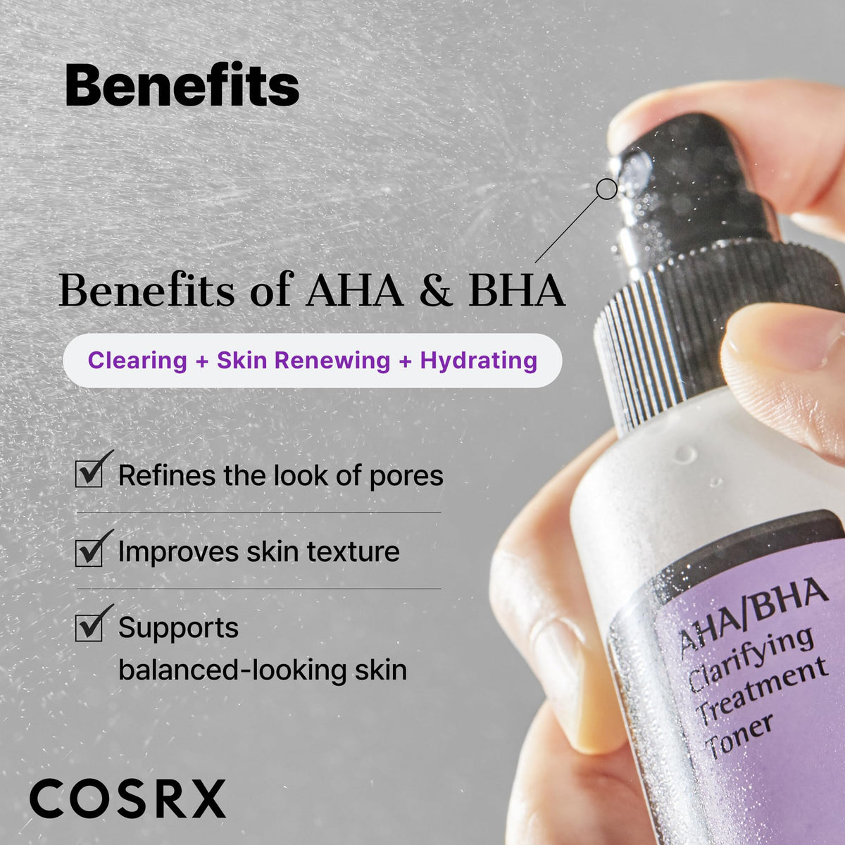 COSRX toner texture on skin demonstrating lightweight absorption and glow